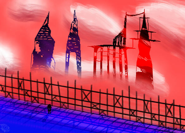 An abstract piece I did as part of an assignment, this is supposed to represent the feeling of desolation.