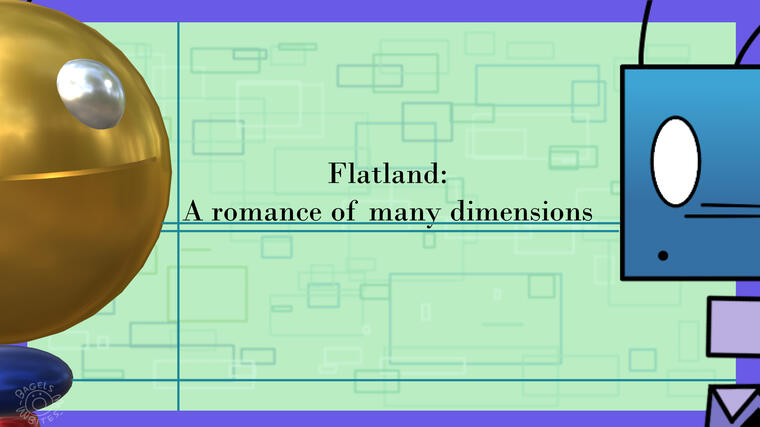 The title page for an animated opening of the book, 'Flatland' by Edwin A. Abbott. The following few pieces are accompanying concept art for this idea.