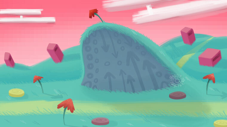 More environmental concept art of the dreamscape, I dubbed this area, 'Piqued Pass'
